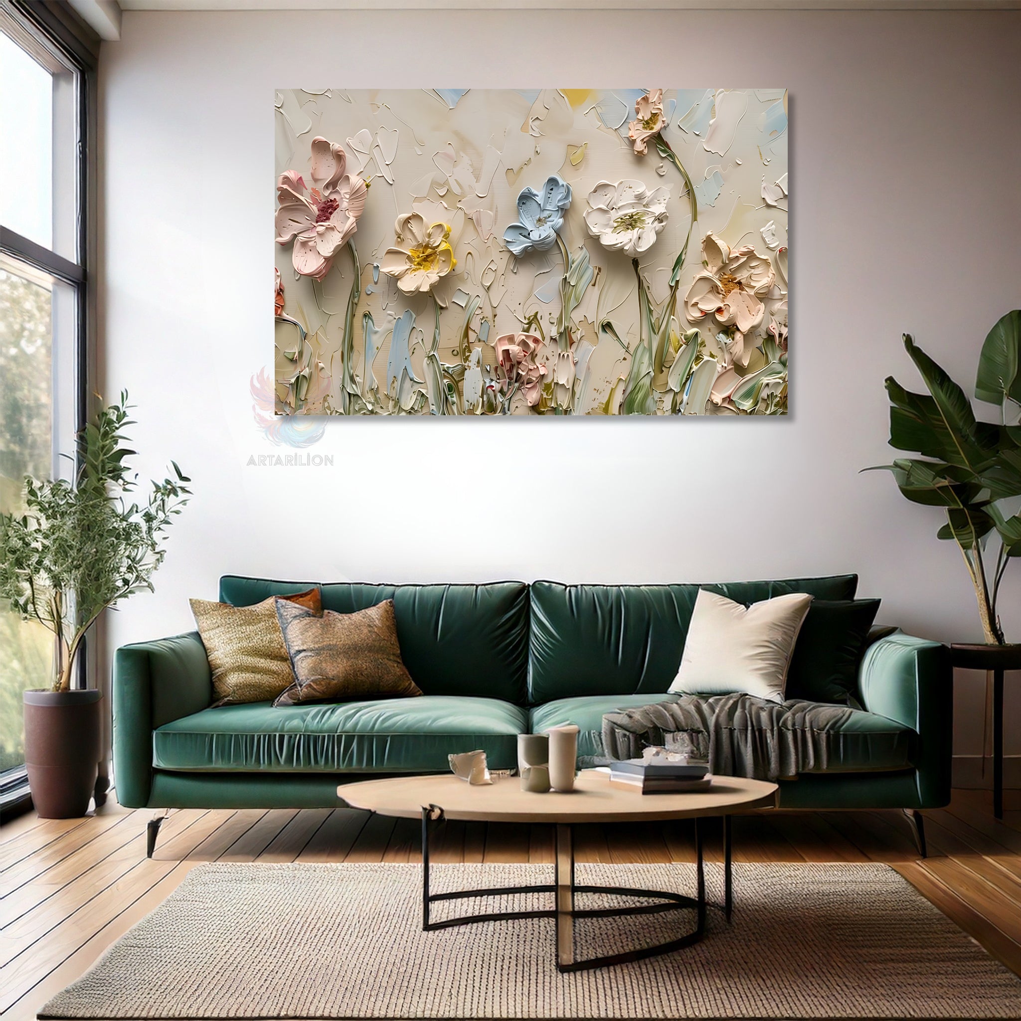 Soyut Sanat Modern Zarif Dikey Kanvas Tablo