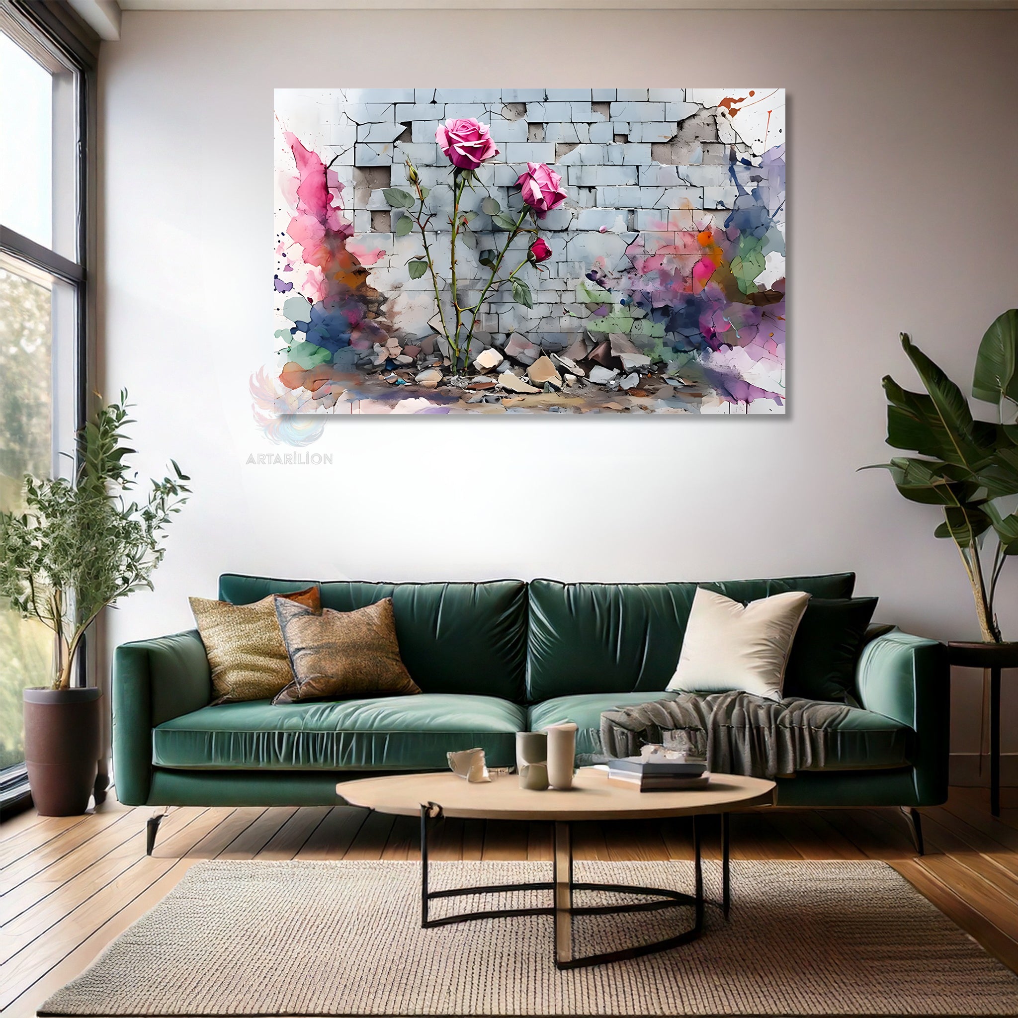 Soyut Sanat Modern Özgün Dikey Kanvas Tablo