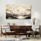 Toprak Tonları Doğa Gökyüzü Manzarası Modern Minimal Yatay Kanvas Tablo