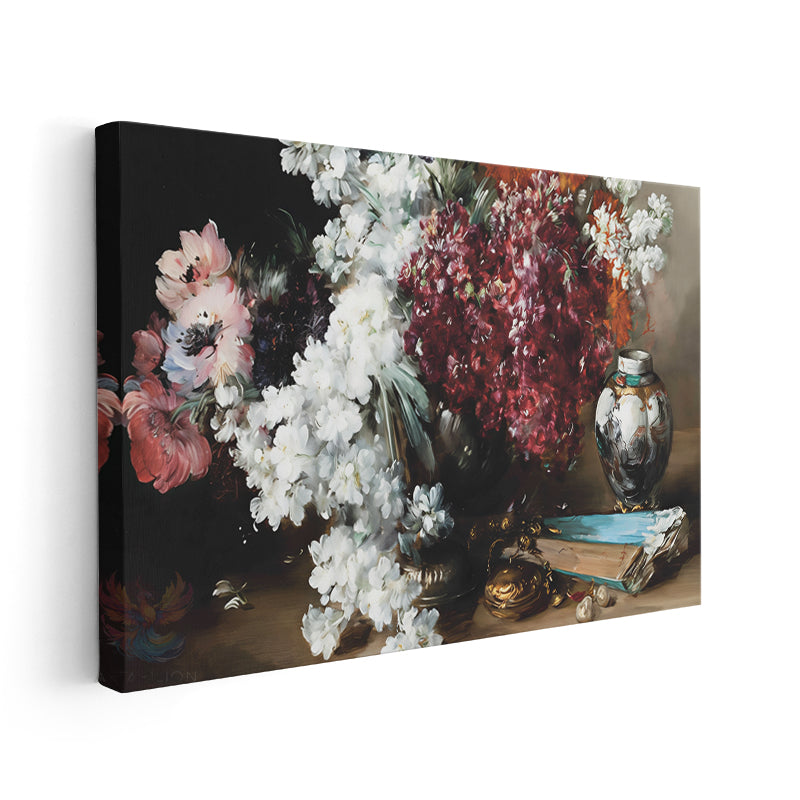 Kanvas Dikey Duvar Tablosu Kanvas Vintage Cicekler Ev Ofis Salon Modern Duvar Tablosu