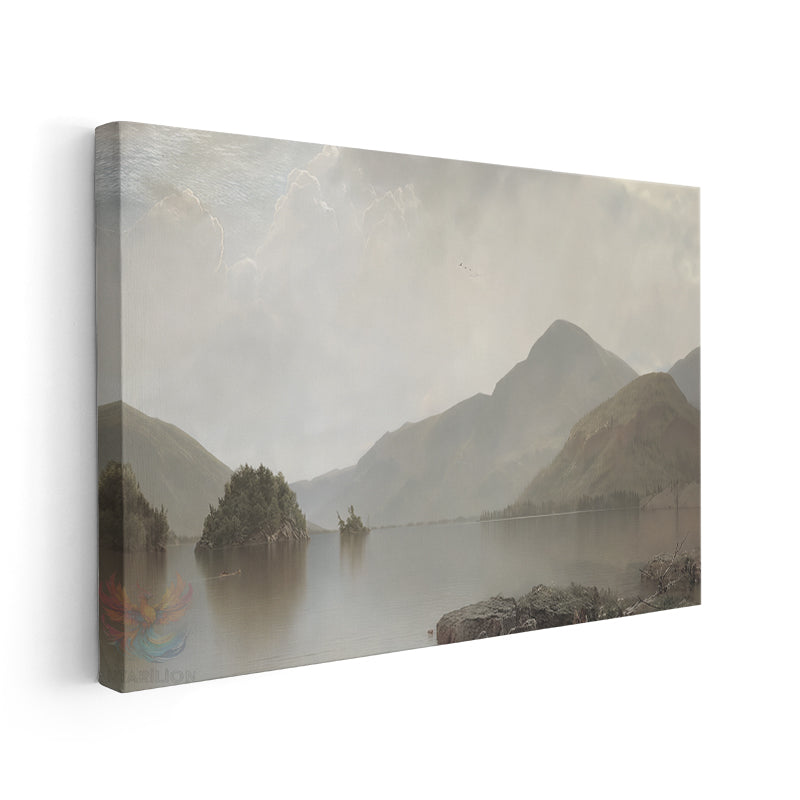 Kanvas Dikey Duvar Tablosu Kanvas Vintage Dag Gol Manzarasi2 Ev Ofis Salon Modern Duvar Tablosu