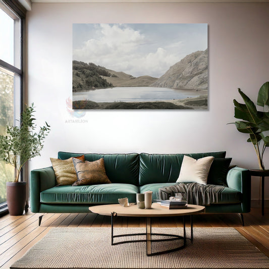 Kanvas Dikey Duvar Tablosu Kanvas Vintage Dag Gol Manzarasi3 Ev Ofis Salon Modern Duvar Tablosu