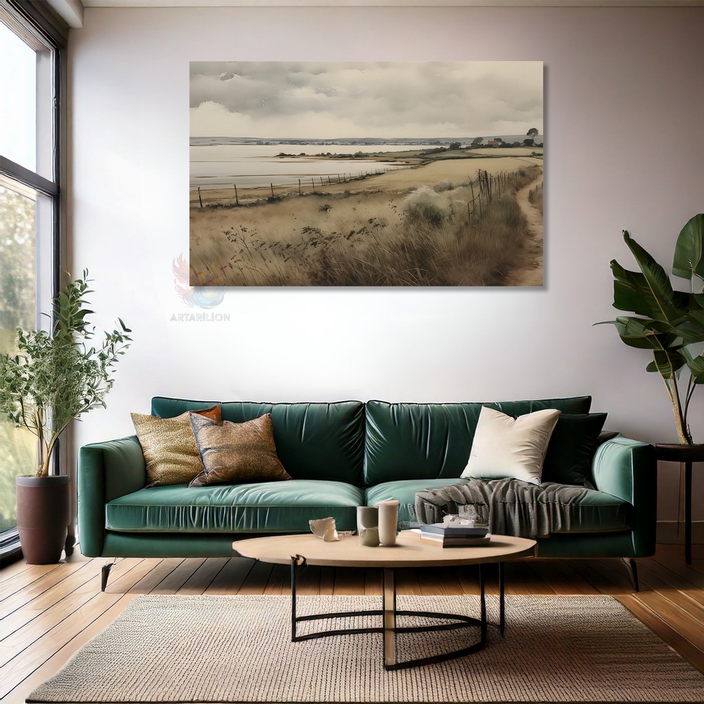 Kanvas Dikey Duvar Tablosu Kanvas Vintage Kir Manzarasi3 Ev Ofis Salon Modern Duvar Tablosu