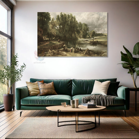 Kanvas Dikey Duvar Tablosu Kanvas Vintage Kirsal M Anzarasi4 Ev Ofis Salon Modern Duvar Tablosu