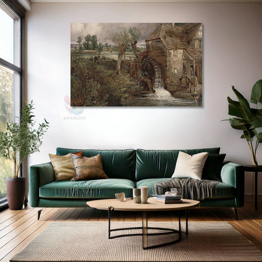Kanvas Dikey Duvar Tablosu Kanvas Vintage Kirsal Manzarasi2 Ev Ofis Salon Modern Duvar Tablosu