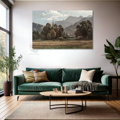 Canvas Vertical Wall Art, Vintage Rural Landscape, 5-Piece Canvas Wall Painting for Home, Office, Living Room, Modern Wall Art.