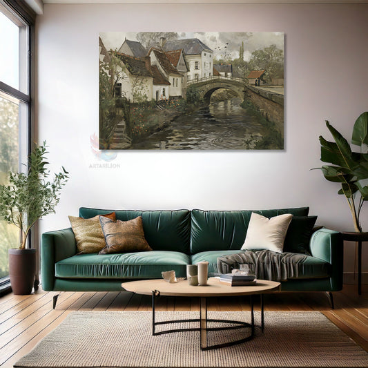 Kanvas Dikey Duvar Tablosu Kanvas Vintage Manzara4 Ev Ofis Salon Modern Duvar Tablosu