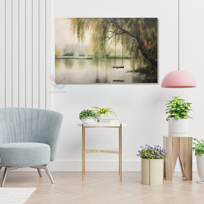Canvas Vertical Wall Art, Canvas Vintage Swing, Home Office Living Room Modern Wall Painting