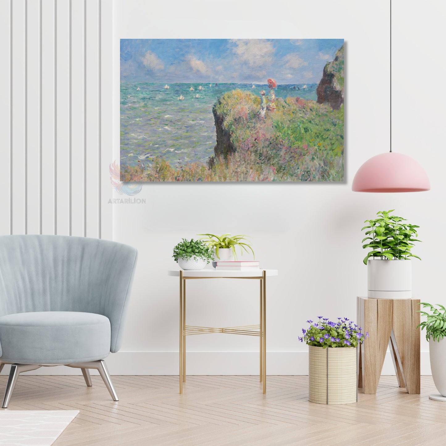 Kanvas Dikey Duvar Tablosu Kanvas Vintage Ucurum Manzarası Ev Ofis Salon Modern Duvar Tablosu