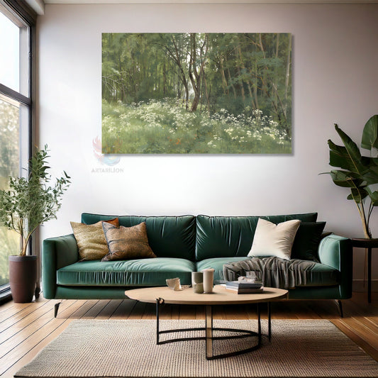 Kanvas Dikey Duvar Tablosu Kanvas Yesil Doga Manzarasi Ev Ofis Salon Modern Duvar Tablosu