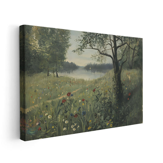 Kanvas Dikey Duvar Tablosu Kanvas Yesil Doga Manzarasi3 Ev Ofis Salon Modern Duvar Tablosu