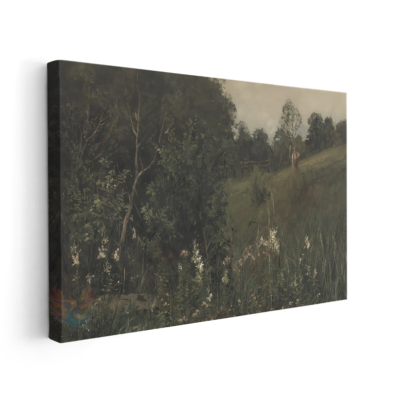 Canvas Vertical Wall Art, Canvas Green Nature Landscape, 4-Piece Home Office Living Room Modern Wall Art