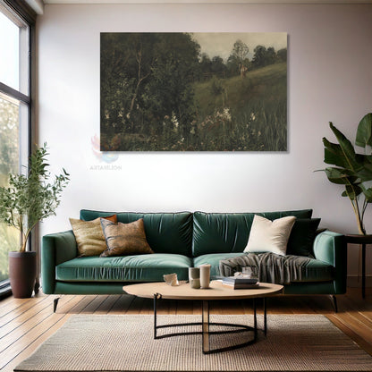 Canvas Vertical Wall Art, Canvas Green Nature Landscape, 4-Piece Home Office Living Room Modern Wall Art