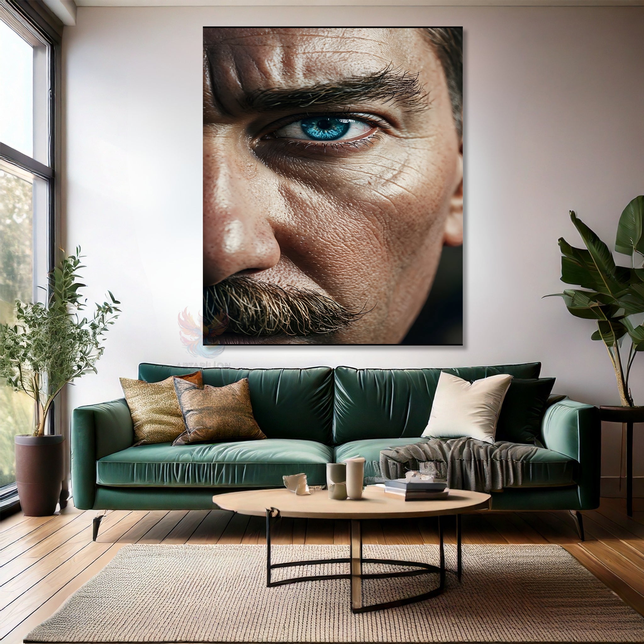 Atatürk Yarım Portre Modern Dikey Kanvas Tablo