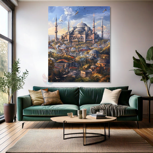 Kanvas Dikey Duvar Tablosu Kanvas Ayasofya Ev Ofis Salon Modern Duvar Tablosu