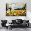 Glass Horizontal Wall Art Glass Flower Garden66 Home Office Living Room Modern Wall Art
