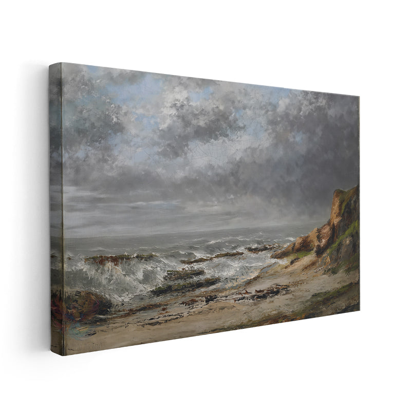 Canvas Vertical Wall Painting, Canvas Wavy Sea View, Modern Wall Art for Home, Office, Living Room.