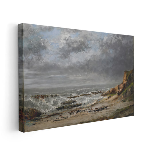 Canvas Vertical Wall Painting, Canvas Wavy Sea View, Modern Wall Art for Home, Office, Living Room.