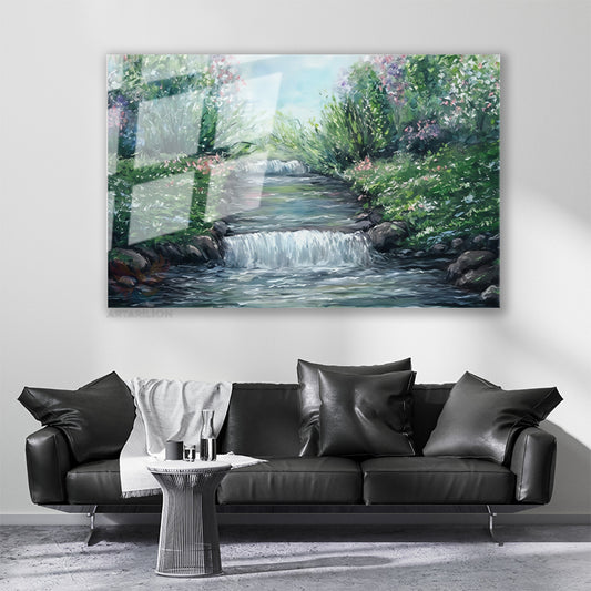 Glass Horizontal Wall Art, Glass Nature's Colors 4, Home Office Living Room Modern Wall Art