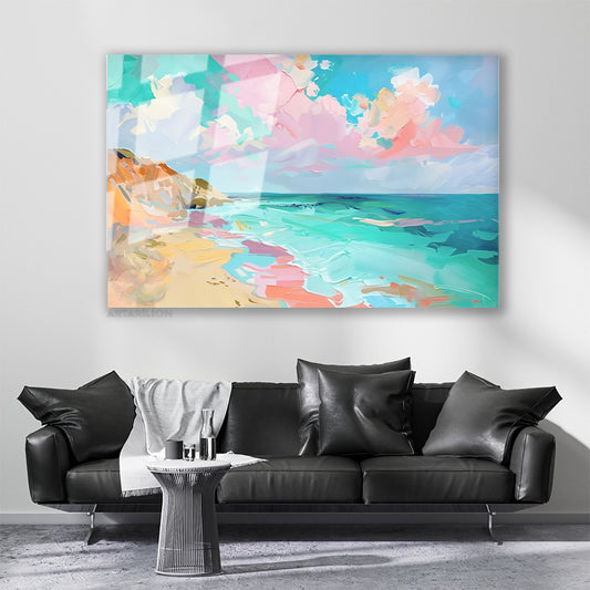 Glass Horizontal Wall Art, Glass Nature's Colors 5, Home, Office, Living Room Modern Wall Art