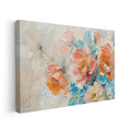 Canvas Vertical Wall Painting, Canvas Brushstrokes Flowers, Home Office Living Room Modern Wall Art