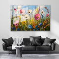 Glass Horizontal Wall Art, Glass Brushstrokes, Flowers 2, Home, Office, Living Room, Modern Wall Art