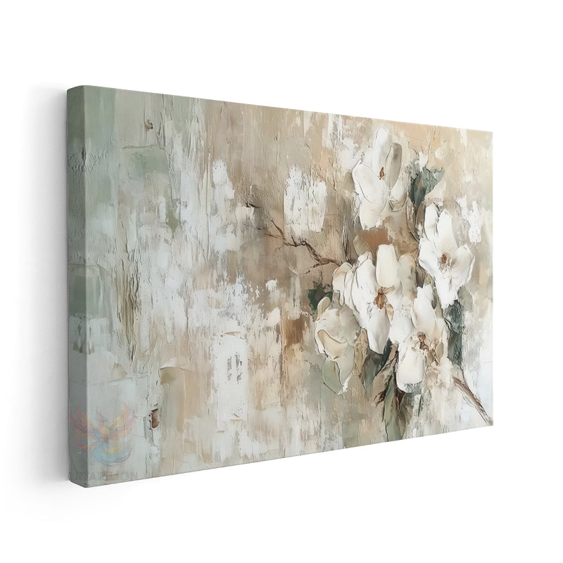 Canvas Vertical Wall Painting Canvas Brushstrokes Flowers3 Home Office Living Room Modern Wall Painting