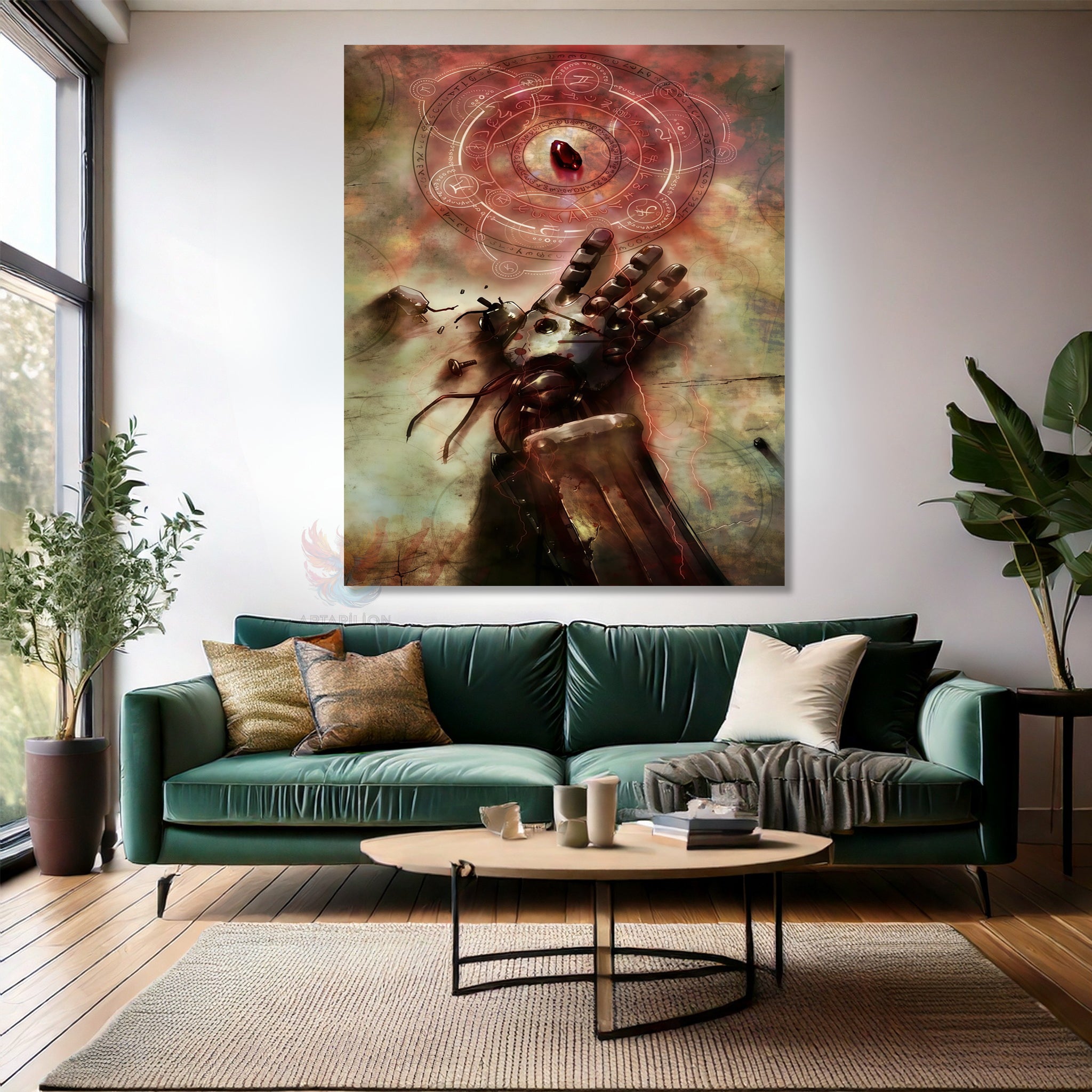 Canvas Vertical Wall Art, Canvas FMA Anime Painting, Home Office Living Room Modern Wall Art
