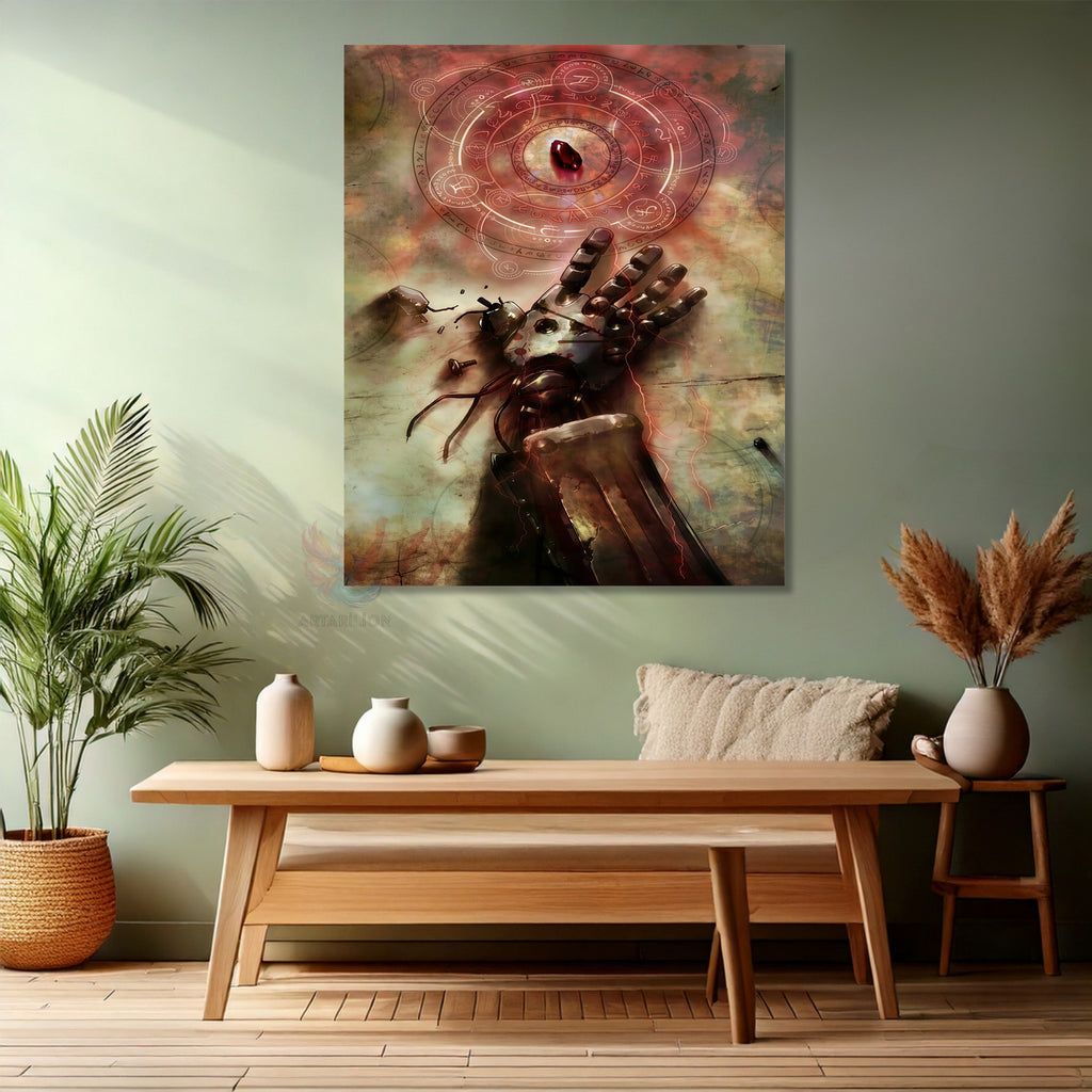 Canvas Vertical Wall Art, Canvas FMA Anime Painting, Home Office Living Room Modern Wall Art