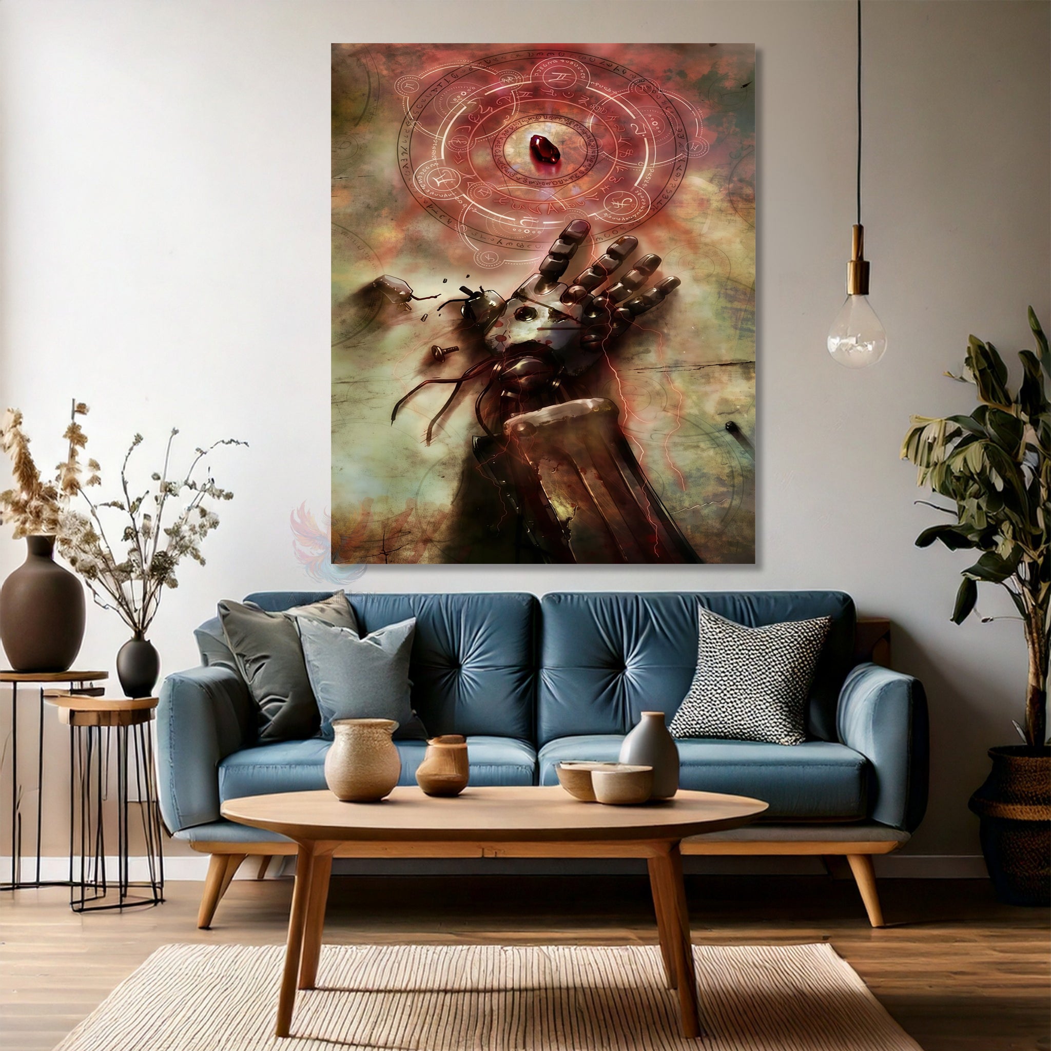 Canvas Vertical Wall Art, Canvas FMA Anime Painting, Home Office Living Room Modern Wall Art