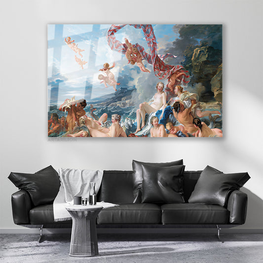 Glass Horizontal Wall Art, Francois Boucher, Victory of Venus, Modern Wall Art for Home, Office, Living Room.