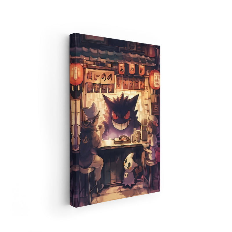 Canvas Vertical Wall Art, Canvas Gengar Anime Painting, Home Office Living Room Modern Wall Art