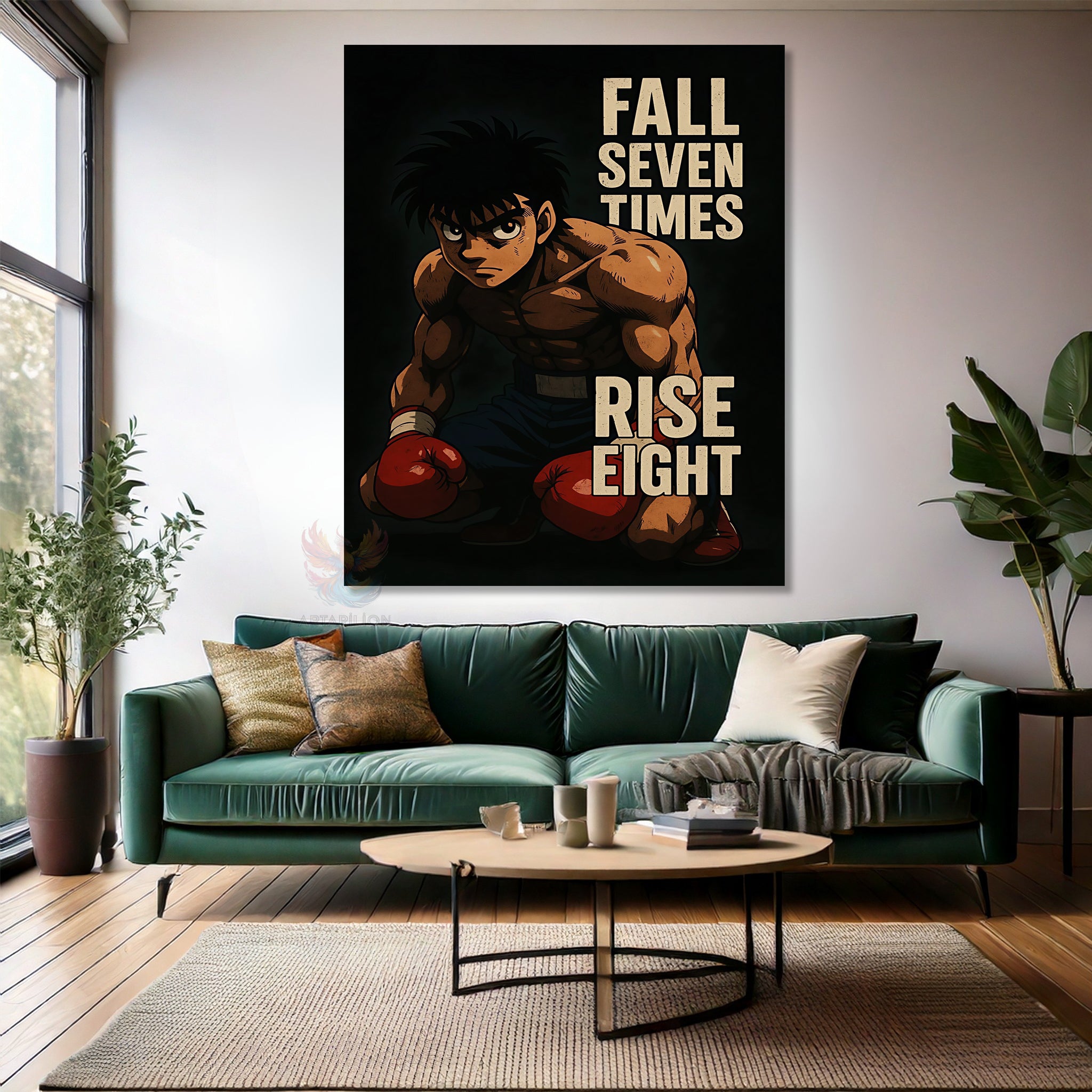 Canvas Vertical Wall Art, Canvas Ippo Anime Painting, Home Office Living Room Modern Wall Art