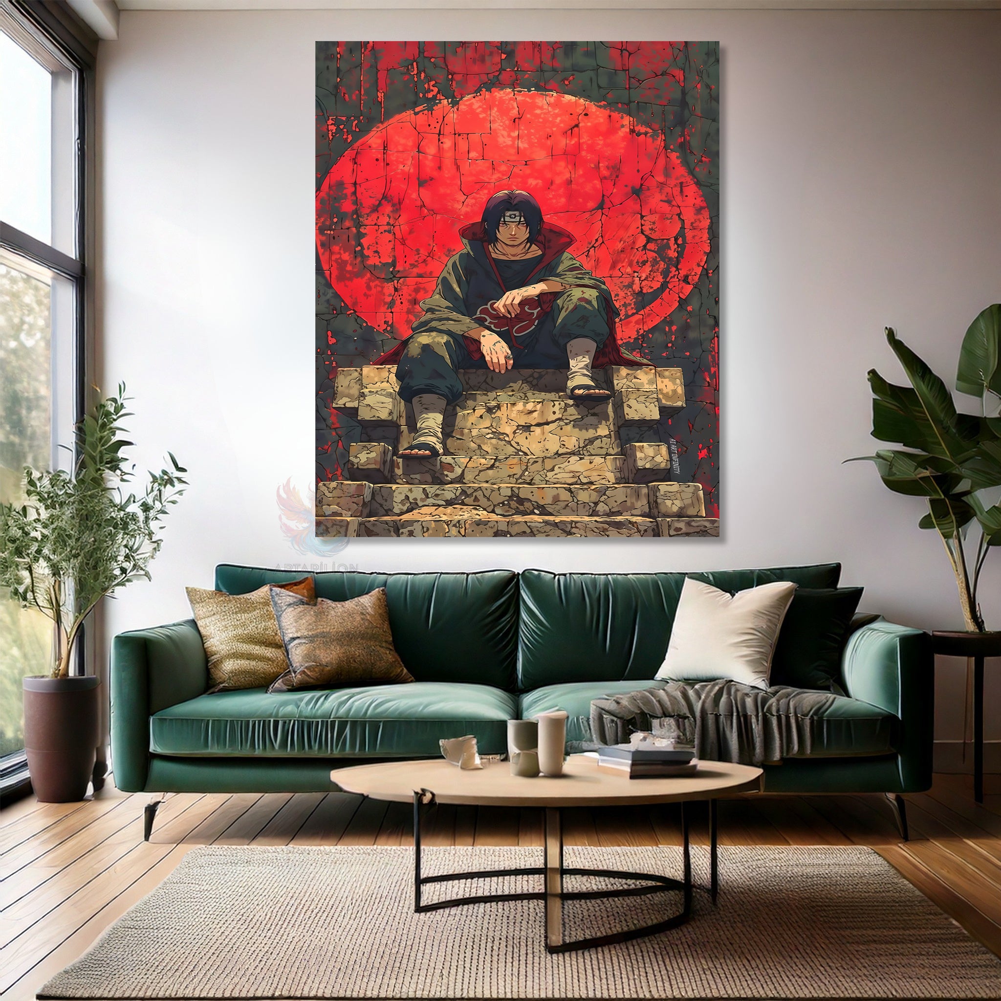 Canvas Vertical Wall Art, Canvas Itachi 2 Anime Painting, Home Office Living Room Modern Wall Art