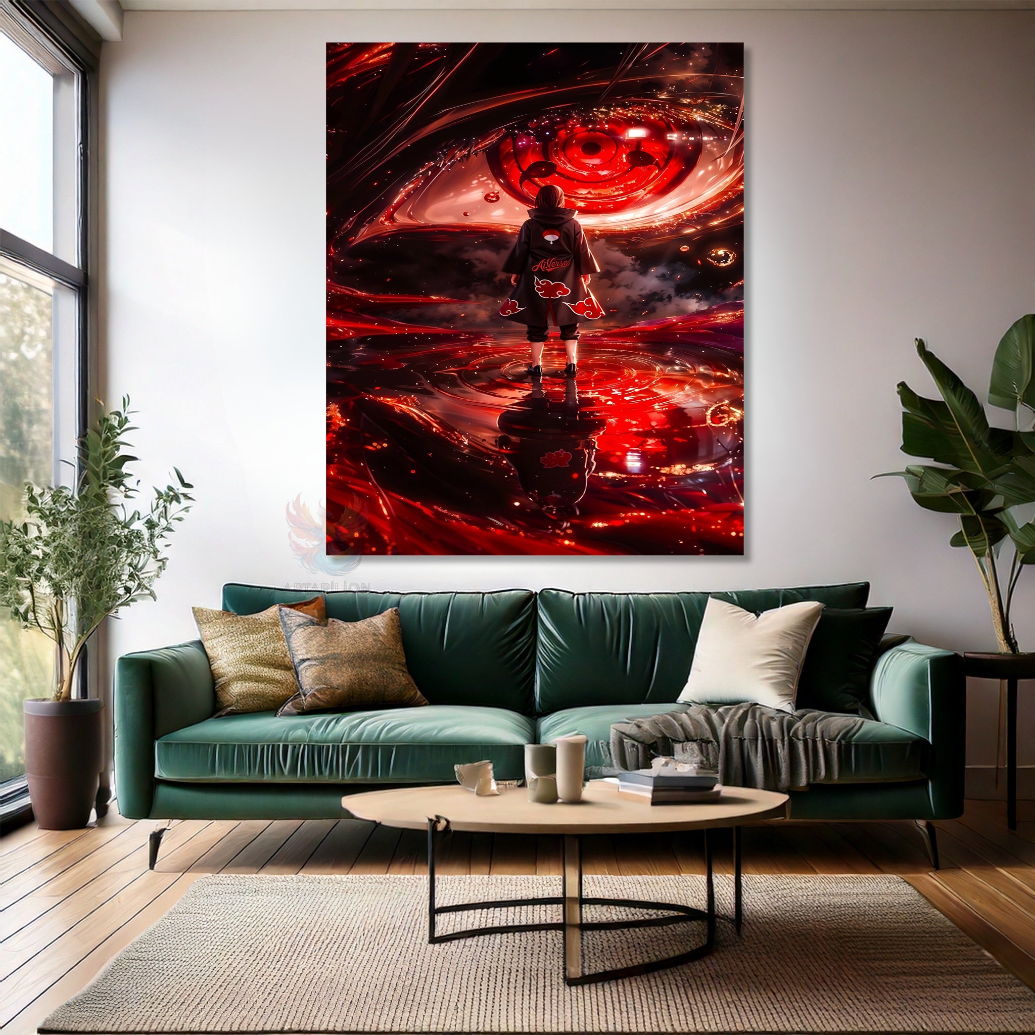 Canvas Vertical Wall Art, Canvas Itachi3 Anime Painting, Home Office Living Room Modern Wall Art