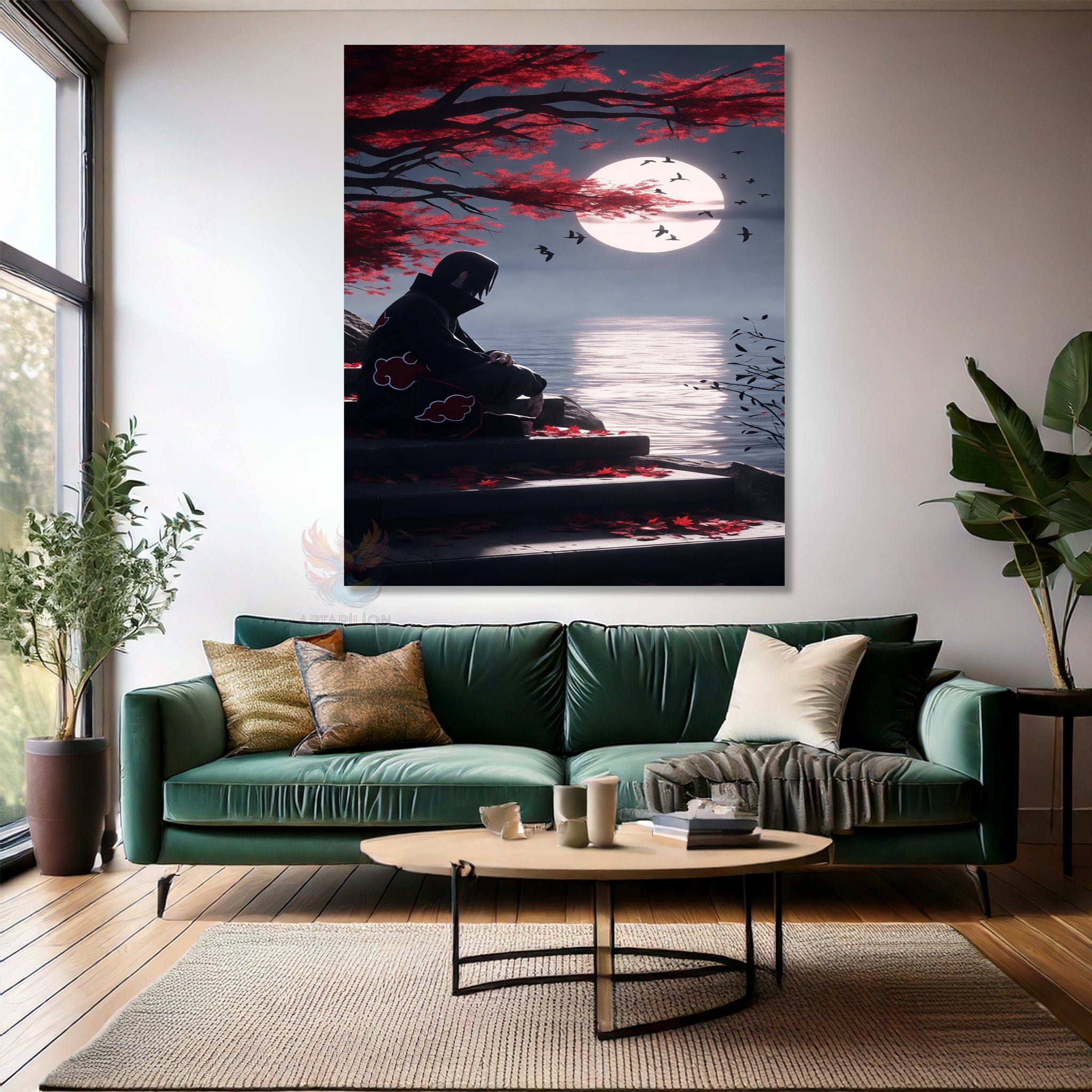 Canvas Vertical Wall Art, Canvas Itachi Naruto Anime Painting, Home Office Living Room Modern Wall Art