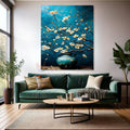Canvas Vertical Wall Art, Flowers in a Blue Vase, Modern Wall Art for Home, Office, Living Room.