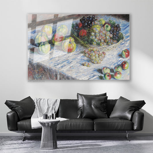 Glass Horizontal Wall Art, Glass Still Life, Fruits, 2, Home, Office, Living Room, Modern Wall Art