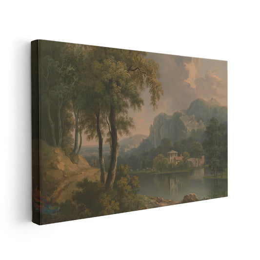 Kanvas Dikey Duvar Tablosu Kanvas Ormanlik Manzarasi Ev Ofis Salon Modern Duvar Tablosu