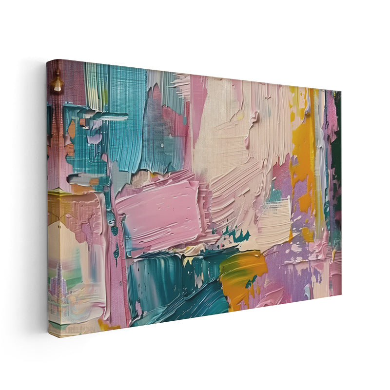 Canvas Vertical Wall Art, Canvas Pastel Brushstrokes, 4 Home Office Living Room Modern Wall Art