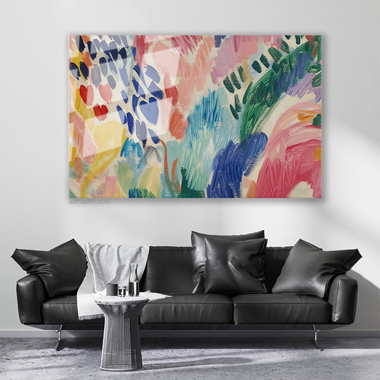 Glass Horizontal Wall Art, Glass Color Solstice 4, Modern Wall Art for Home, Office, Living Room.