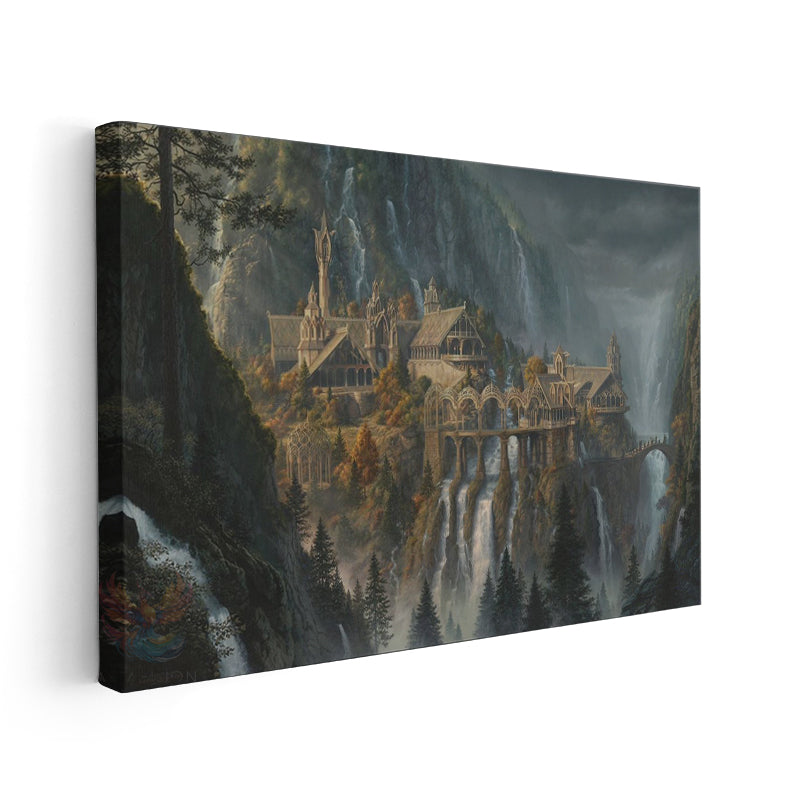 Yüksek Kaliteli Rivendel LOTR Kanvas Tablo