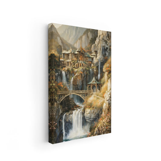 Kanvas Dikey Duvar Tablosu Kanvas Rivendell LOTR Tablo Ev Ofis Salon Modern Duvar Tablosu