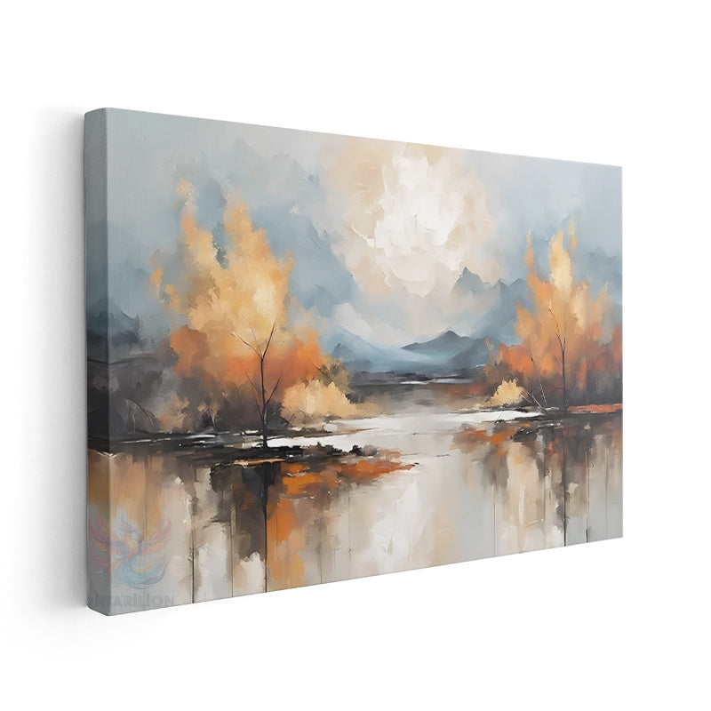 Kanvas Dikey Duvar Tablosu Kanvas Sonbahar Manzarasi Ev Ofis Salon Modern Duvar Tablosu