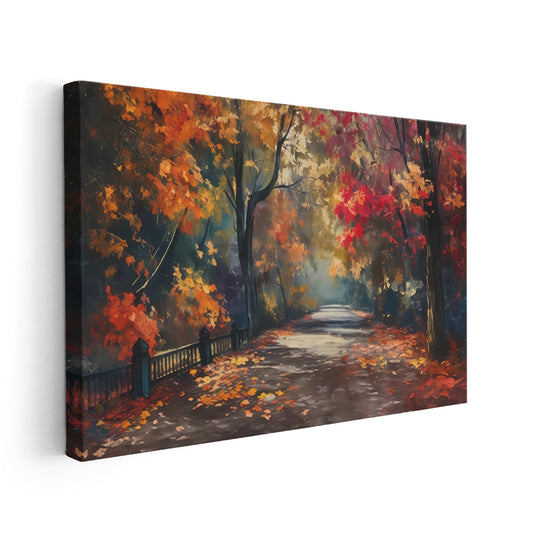 Kanvas Dikey Duvar Tablosu Kanvas Sonbahar Manzarasi2 Ev Ofis Salon Modern Duvar Tablosu