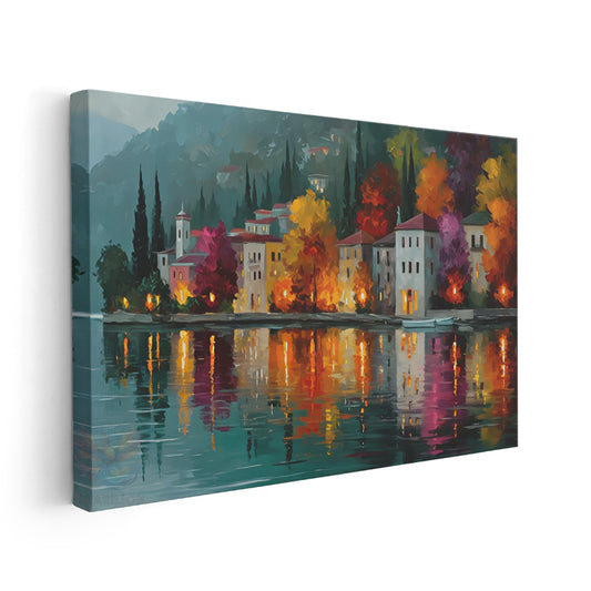 Kanvas Dikey Duvar Tablosu Kanvas Sonbahar Manzarasi4 Ev Ofis Salon Modern Duvar Tablosu