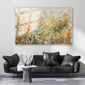 Glass Horizontal Wall Art, Abstract Glass Flower Garden, Modern Wall Art for Home, Office, Living Room.