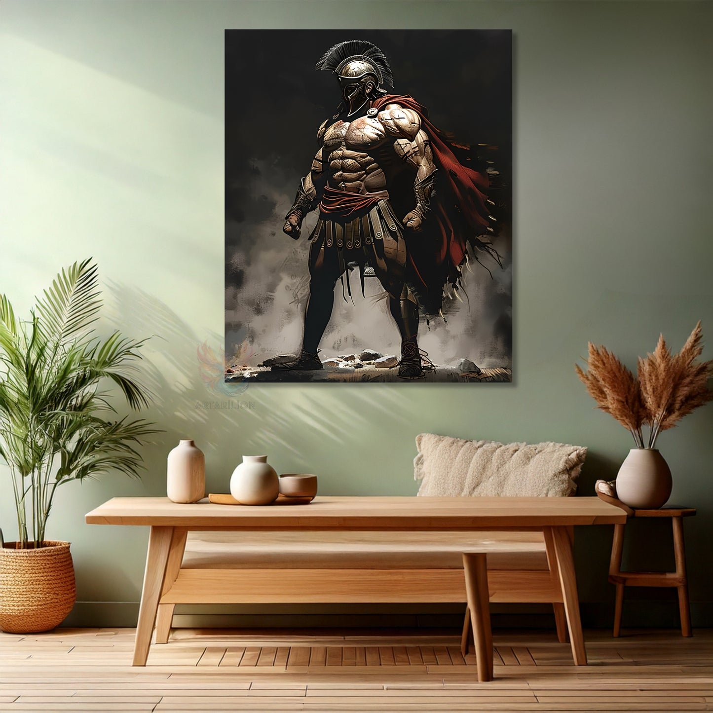 Kanvas Dikey Duvar Tablosu Kanvas Spartan Ev Ofis Salon Modern Duvar Tablosu