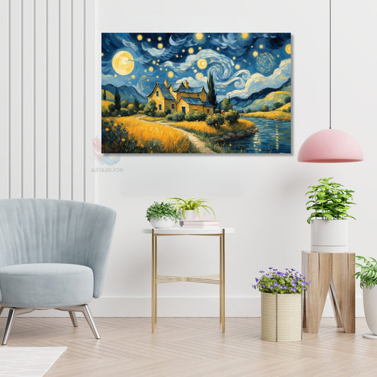 Kanvas Tablo Yüksek Kaliteli Kanvas Duvar Tablosu Van Gogh Manzara Yeni Ev Hediyesi Ev Dekorasyon