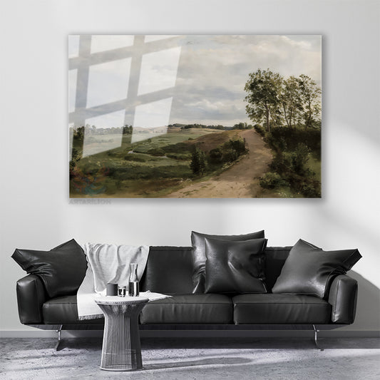 Cam Yatay Duvar Tablosu Cam Vintage Doga Manzarasi Ev Ofis Salon Modern Duvar Tablosu